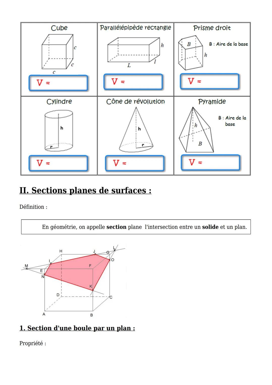 Cours de maths en 3ème
Maths-PDF
Greer, telecharger Imprimer en POP
Volumes et sections de solides
En géométrie, une coupe transversale est