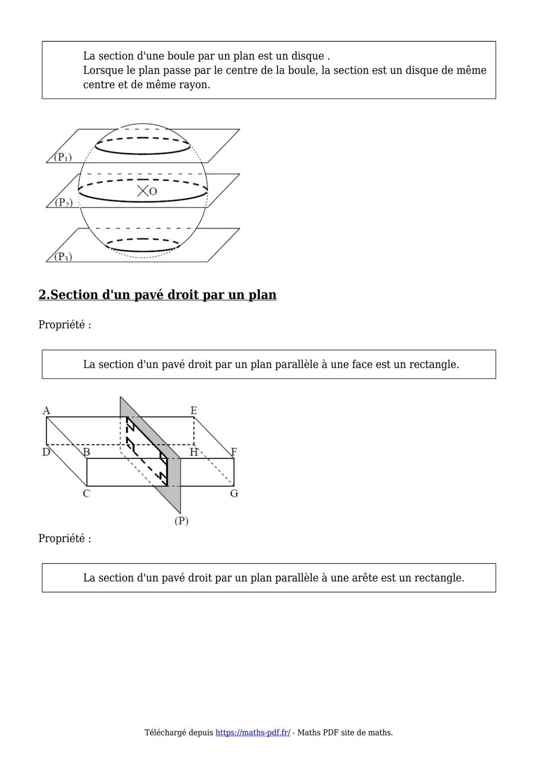 Cours de maths en 3ème
Maths-PDF
Greer, telecharger Imprimer en POP
Volumes et sections de solides
En géométrie, une coupe transversale est