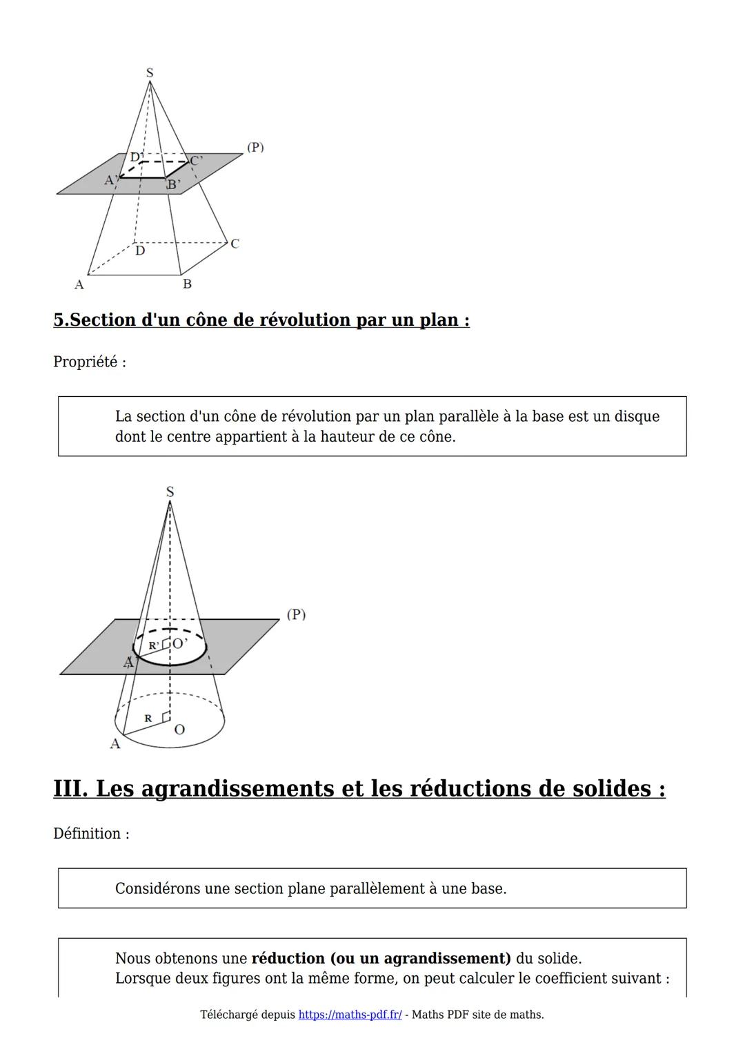 Cours de maths en 3ème
Maths-PDF
Greer, telecharger Imprimer en POP
Volumes et sections de solides
En géométrie, une coupe transversale est