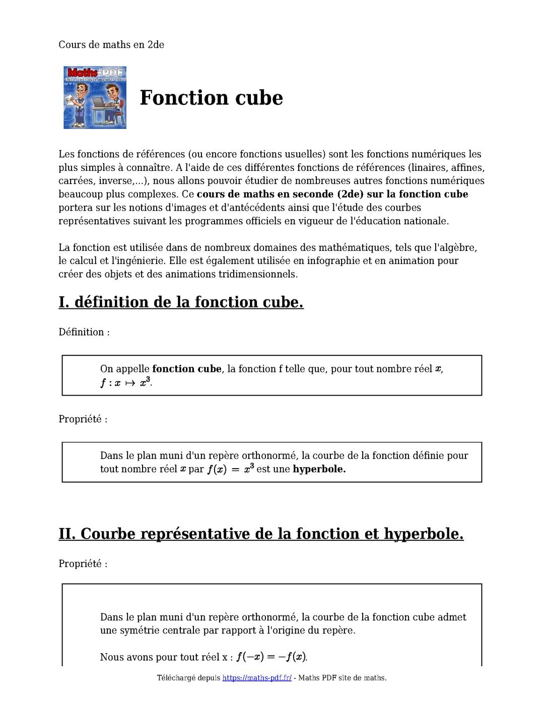 fonction cube