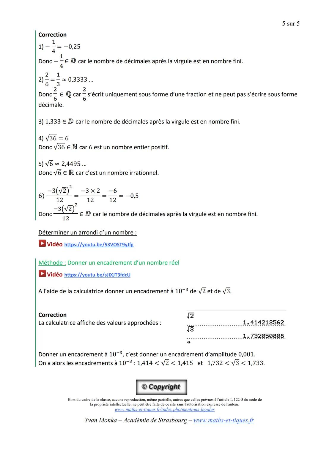 # NOMBRES RÉELS - Chapitre 1/2
►Tout le cours sur les ensembles de nombres en vidéo: https://youtu.be/kL-eMNZIARM
Partie 1: Nombres entier