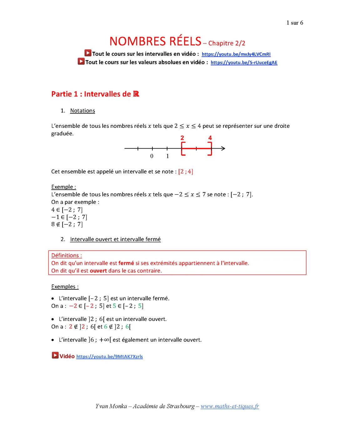Nombres réels (chapitre 2/2)