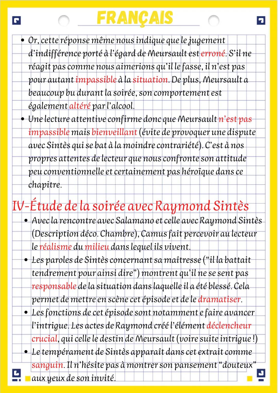 # FRANÇAIS
fiche de révision:
LÉtranger
I-Présentation et Résumé
• L'Étranger est un roman d'Albert Camus, publié en 1942 chez
Gallimard.
