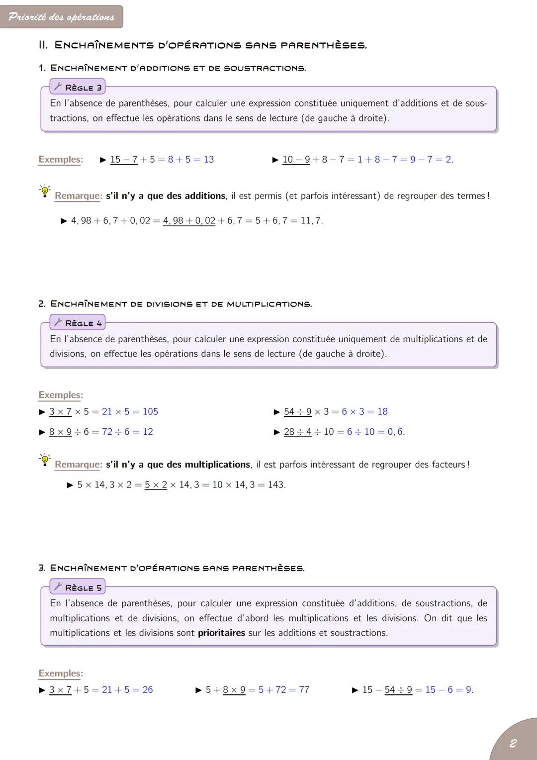 # CHAPITRE 1
PRIORITÉ DES OPÉRATIONS
Un peu de vocabulaire ...
VOCABULAIRE
Soient a et b deux nombres.
*   Le résultat d'une addition s
