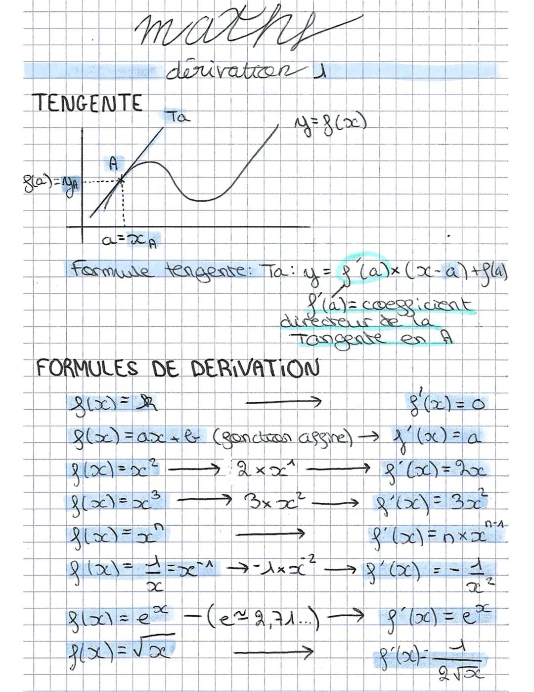 Derivation-Maths complémentaire
