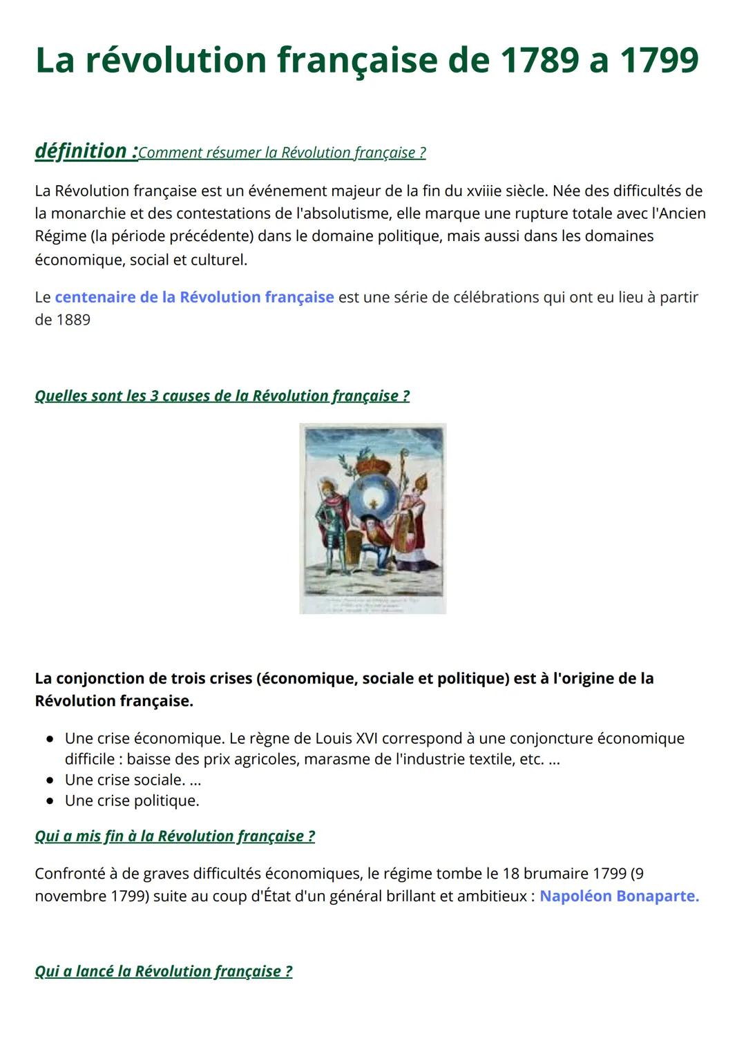 La révolution française de 1789 a 1799
définition :Comment résumer la Révolution française ?
La Révolution française est un événement majeur