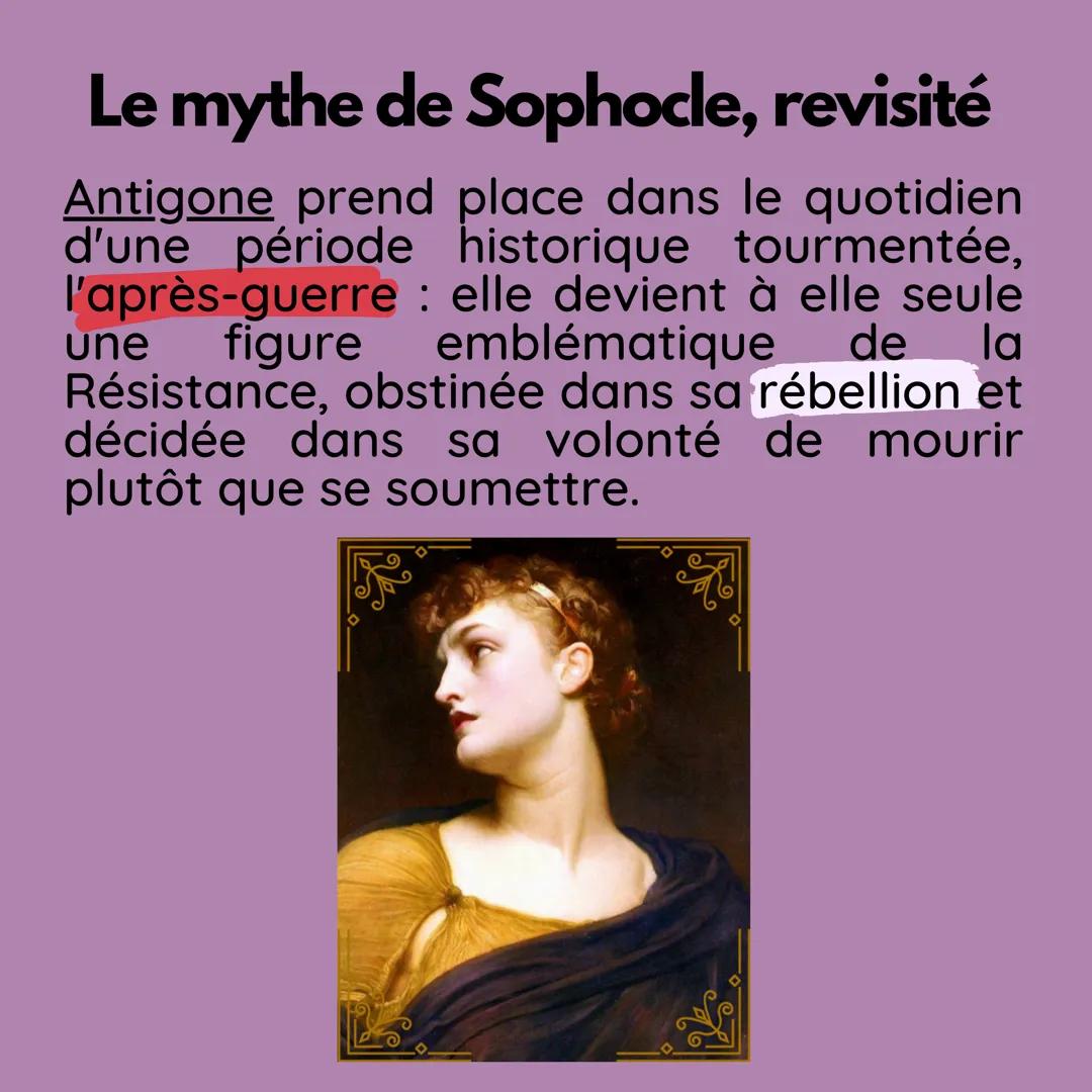 # Partage livresque
@STUDY.CLARAMC
Jean Anouilh
Antigone
la petite vermillon # Le mythe de Sophocle, revisité
Antigone prend place dans
