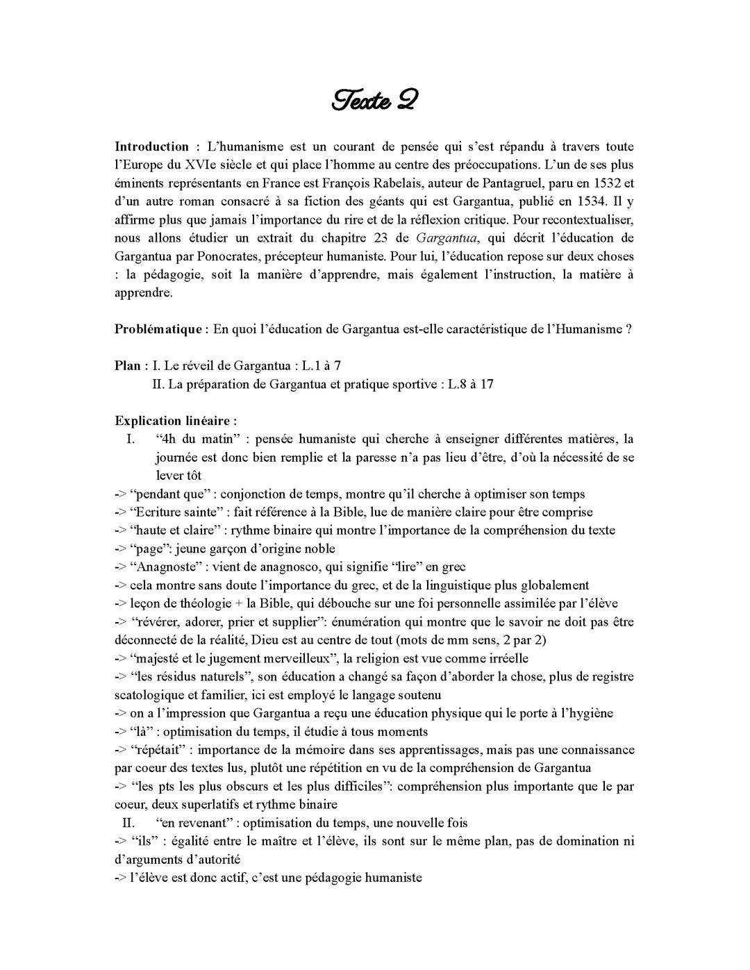 Analyse linéaire du chapitre 23 de Gargantua