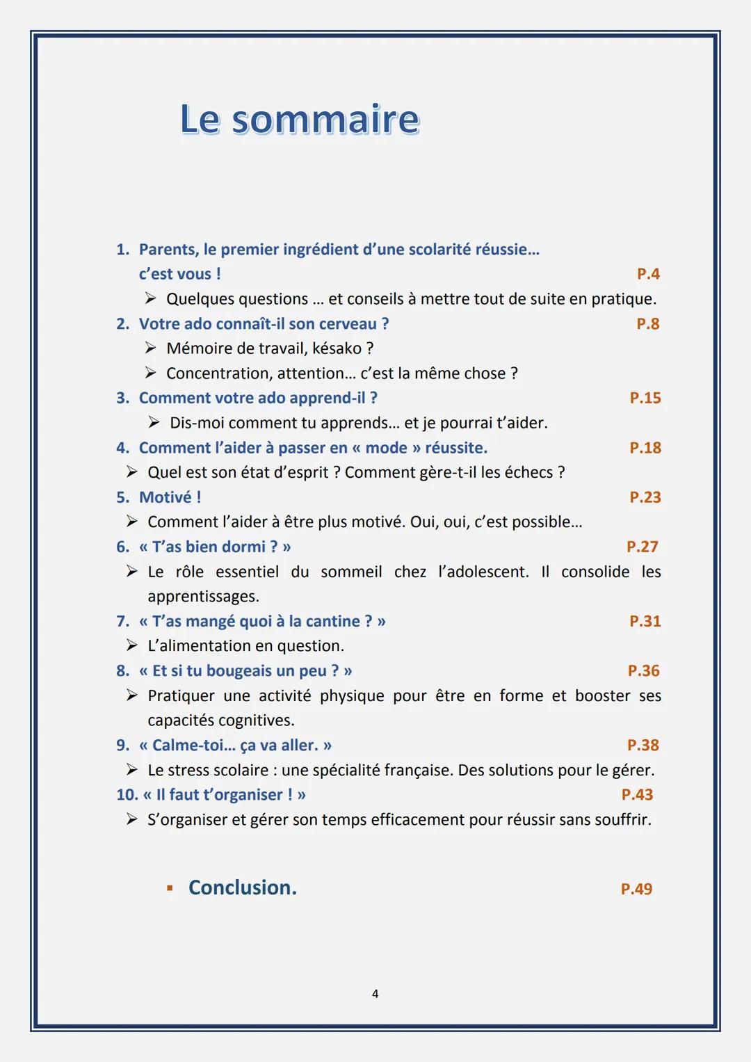Réussir sa scolarité.
Les 10 ingrédients
indispensables!
Marie-Pierre Mas: Coach scolaire.
Mon site Scolarité Gagnante
© Copyright. Tous dro