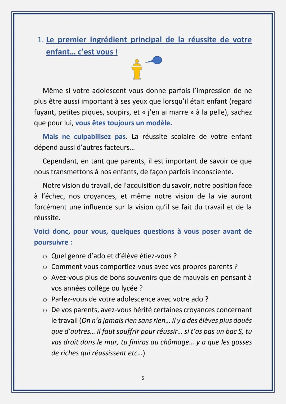Réussir sa scolarité.
Les 10 ingrédients
indispensables!
Marie-Pierre Mas: Coach scolaire.
Mon site Scolarité Gagnante
© Copyright. Tous dro