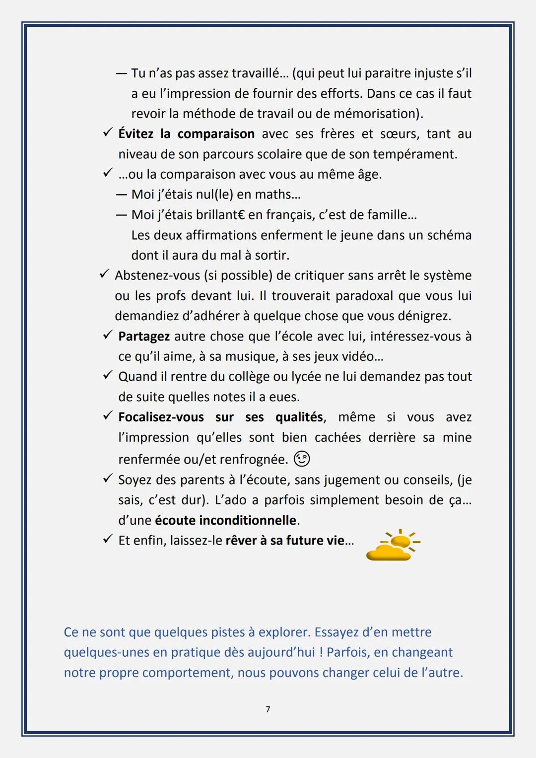 Réussir sa scolarité.
Les 10 ingrédients
indispensables!
Marie-Pierre Mas: Coach scolaire.
Mon site Scolarité Gagnante
© Copyright. Tous dro