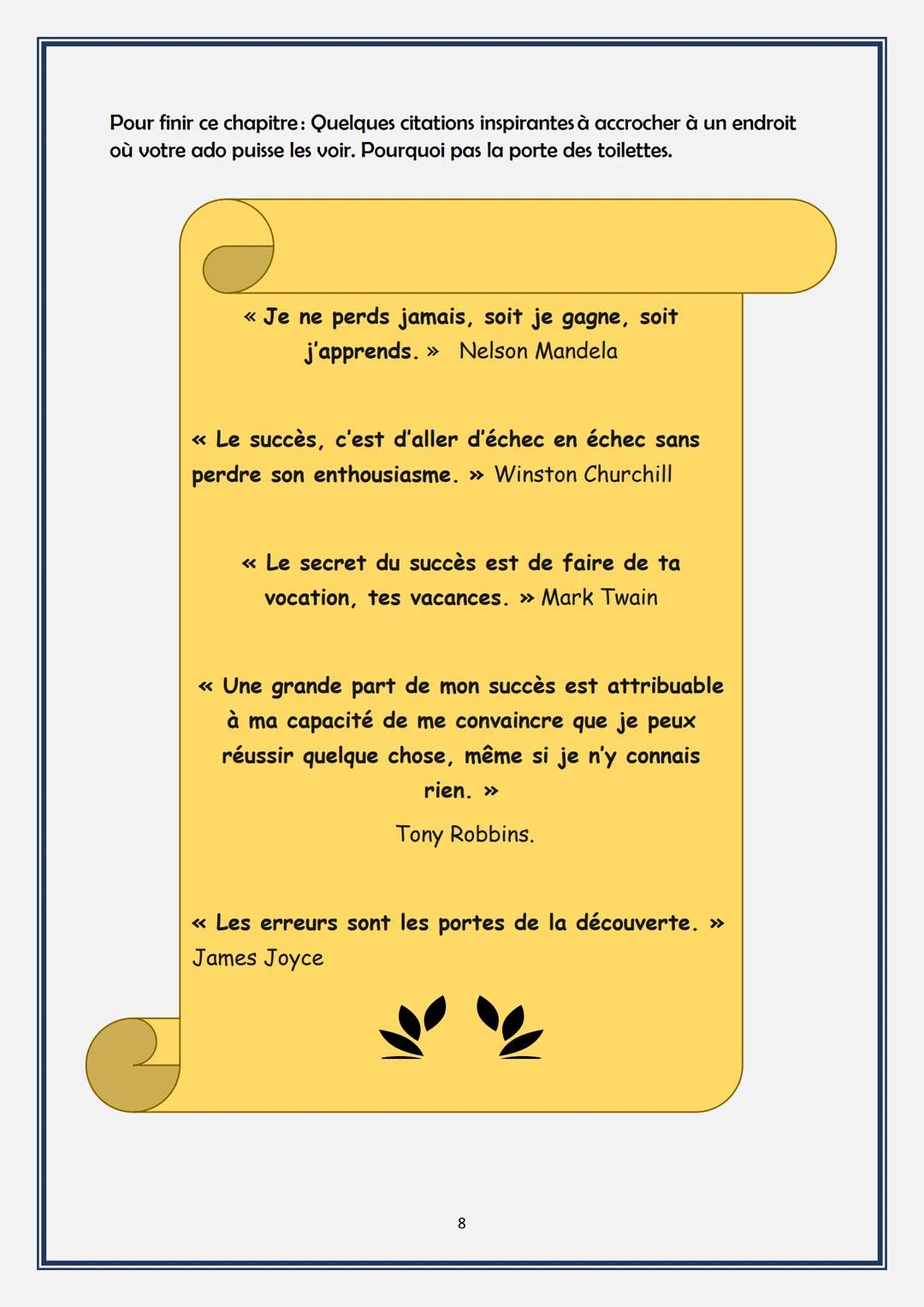 Réussir sa scolarité.
Les 10 ingrédients
indispensables!
Marie-Pierre Mas: Coach scolaire.
Mon site Scolarité Gagnante
© Copyright. Tous dro