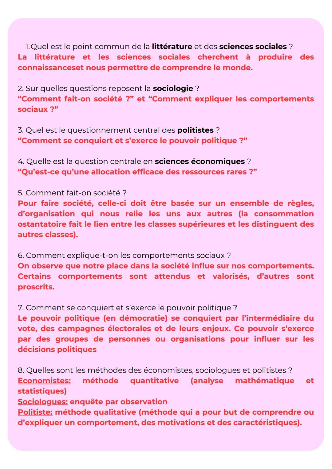 SES
Comment les économistes, les sociologues et les
politistes raisonnent-ils et travaillent-ils ?
Définitions
• Consommation ostantatoire:
