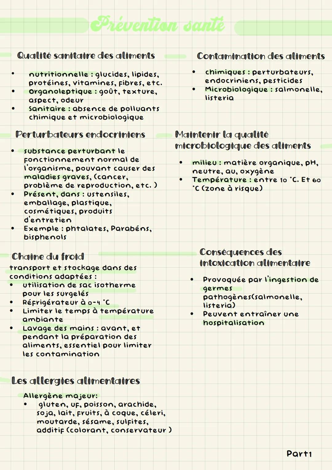Prévention santé : Qualité sanitaire des aliments