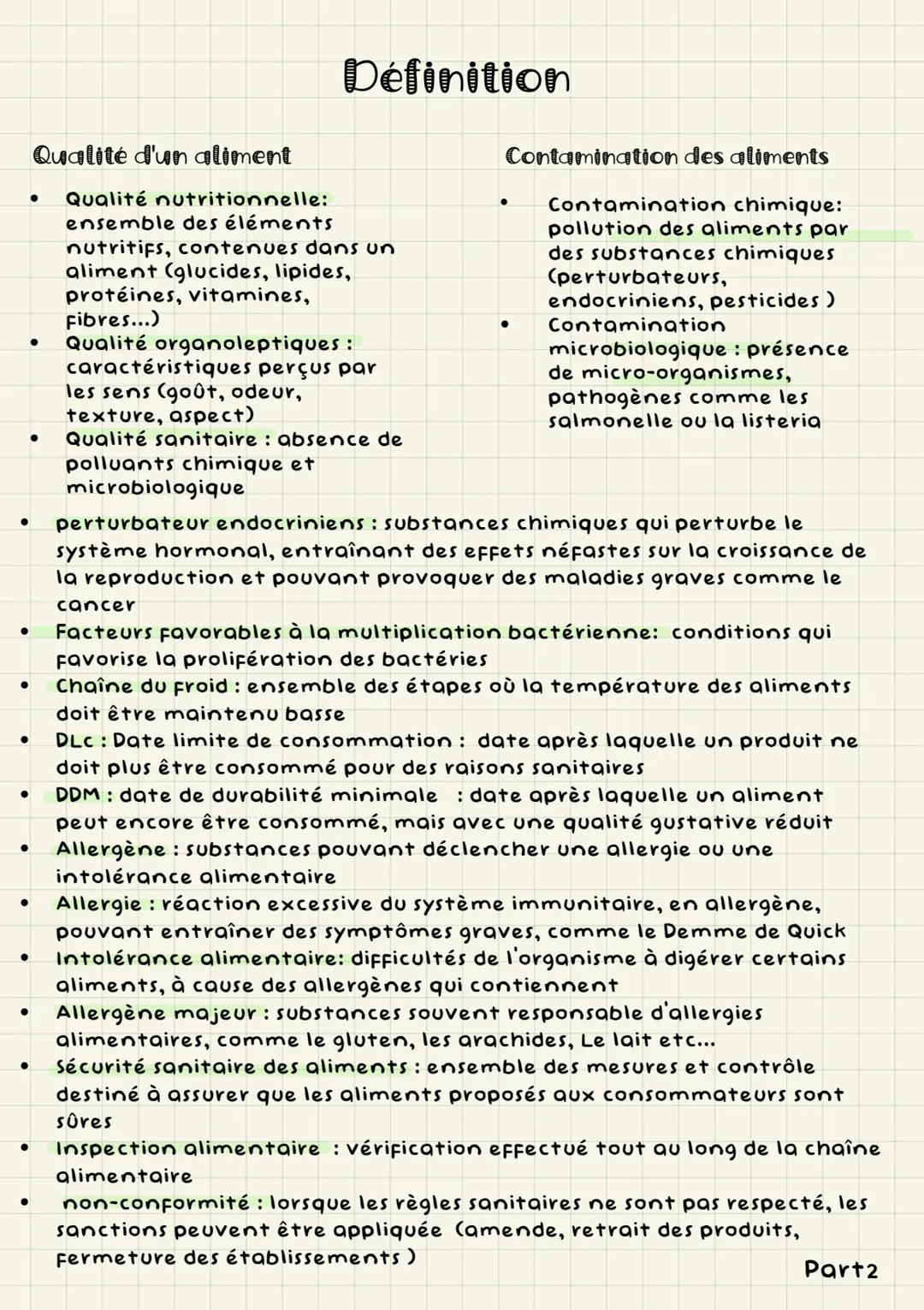 # Prévention sante
Qualité sanitaire des aliments
- nutritionnelle: glucides, lipides,
protéines, vitamines, fibres, etc.
- Organoleptique