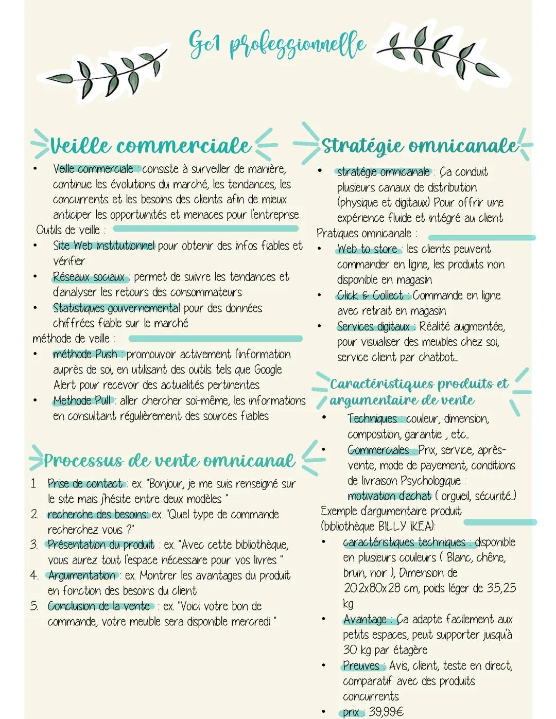 GC1 : Matière professionnelle