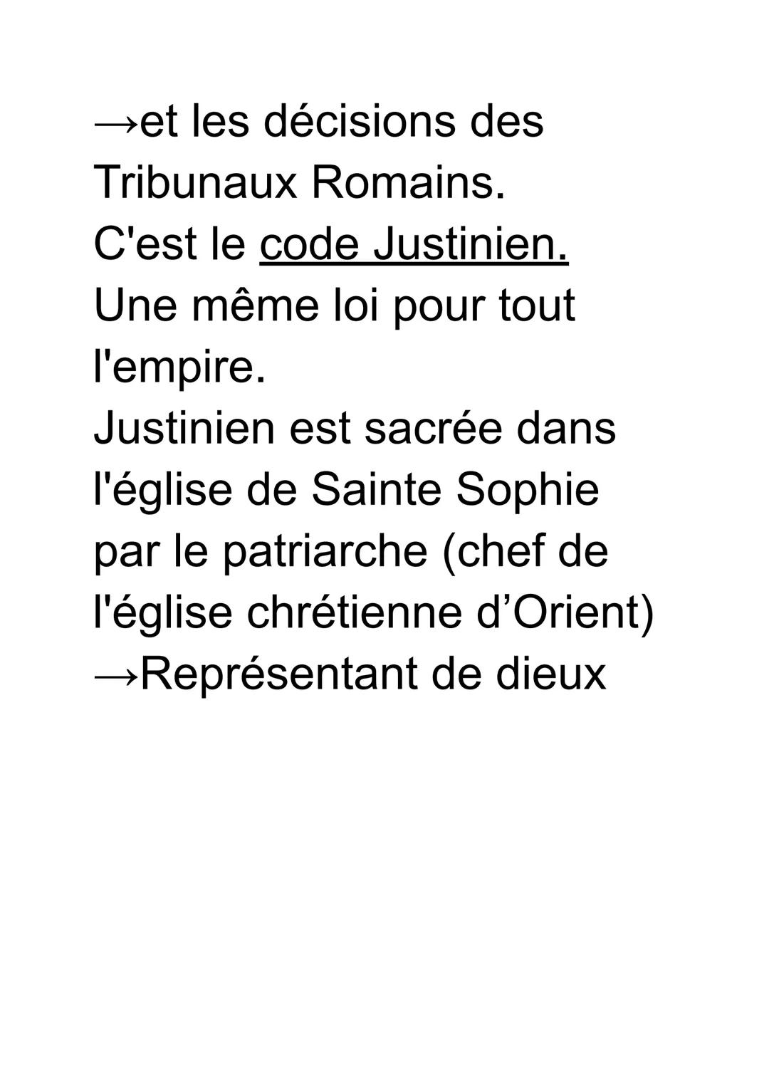 L'Empire
Byzantin
Justinien:Empereur de 527
à 565.
-Il est le BASILEUS (roi).
-Justinien chef
militaire->conquête de la
SICILE et de
RAVENNE