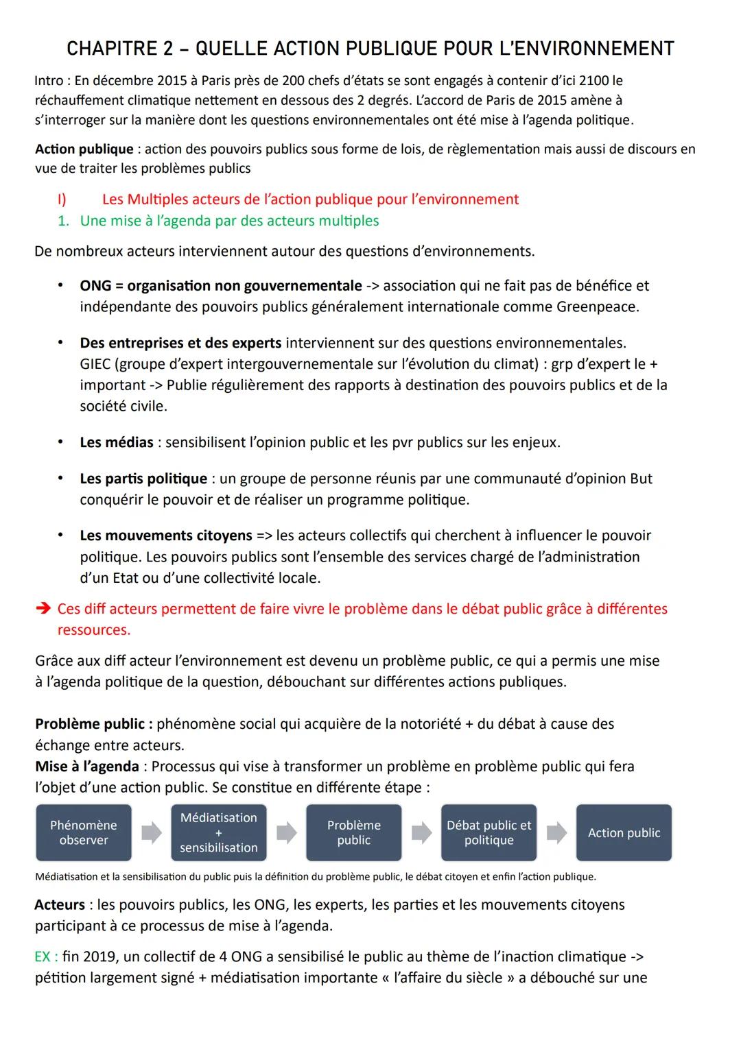 CHAPITRE 2 - QUELLE ACTION PUBLIQUE POUR L'ENVIRONNEMENT
Intro: En décembre 2015 à Paris près de 200 chefs d'états se sont engagés à conteni
