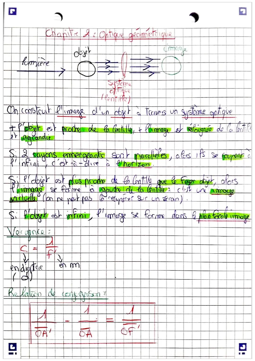 # Chapite && Optique géométrique
dojet
Image
lumière
←
Systeme
Mentile)
On construit l'image d'un objet à travers un système optique
-