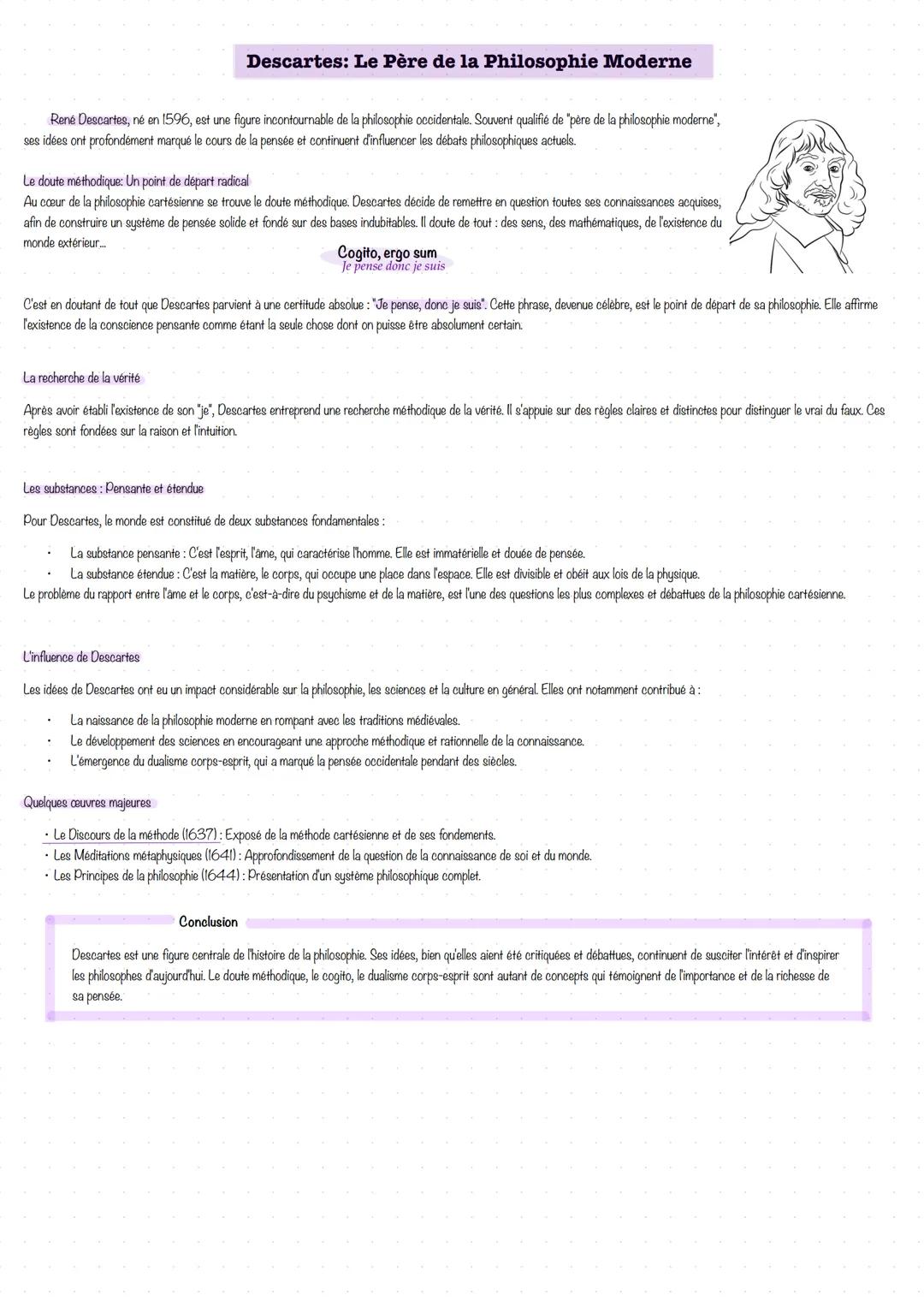 # Descartes: Le Père de la Philosophie Moderne
René Descartes, né en 1596, est une figure incontournable de la philosophie occidentale. Sou