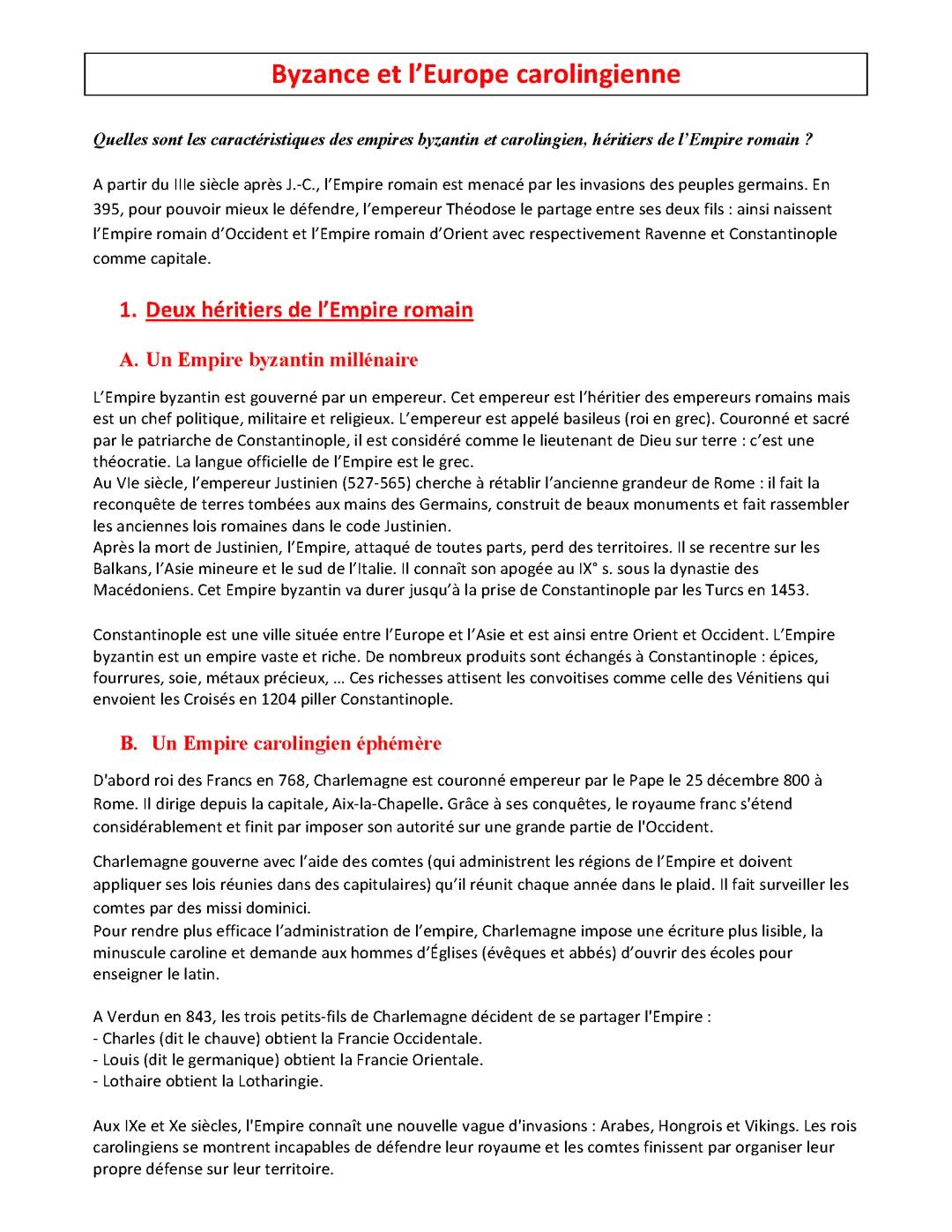 Histoire sur les carolingien 5e