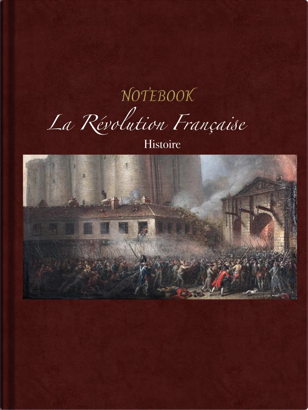 NOTEBOOK
La Révolution Française
Histoire La Révolution Française
Introduction:
•
Avant 1789, la France était sous un régime de monarchie ab
