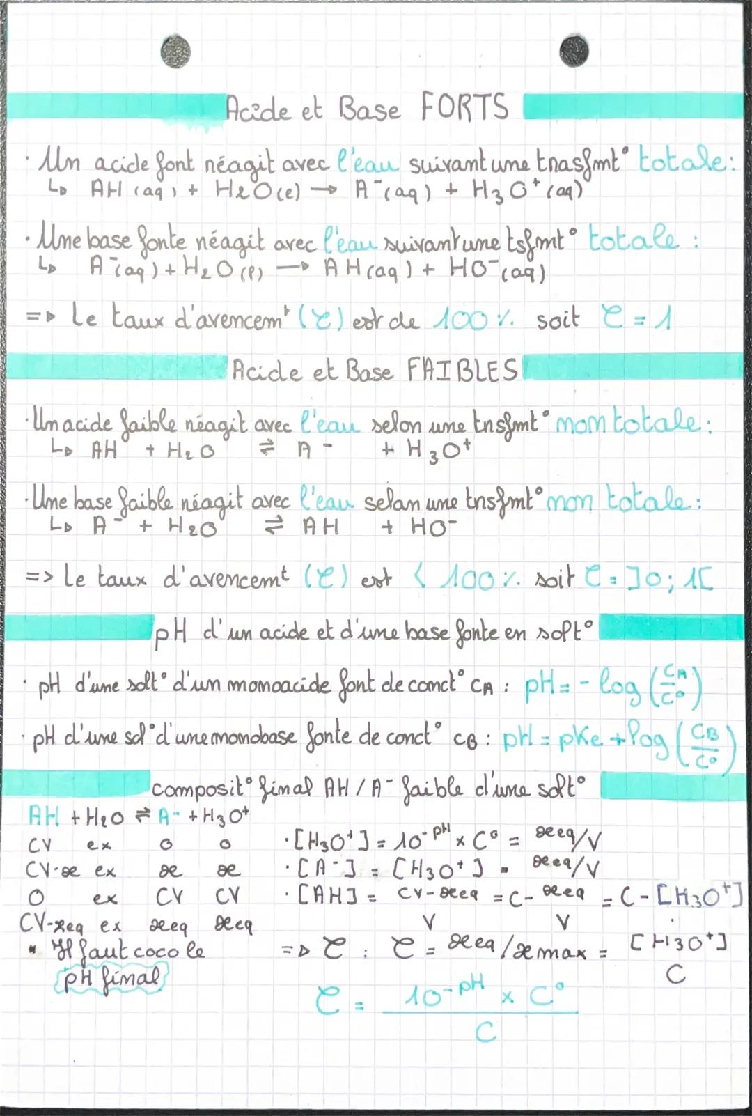 Chap 15
•
•
FORCE DES AHETA¯
Cas de l'eau
Ume espèce amphotène est à la fois l'acidé et la
base ds des cpl.
214
acide: H₂O/HOT: H₂O = HO¯ +
