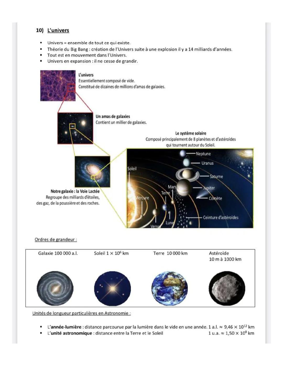 Système solaire et univers