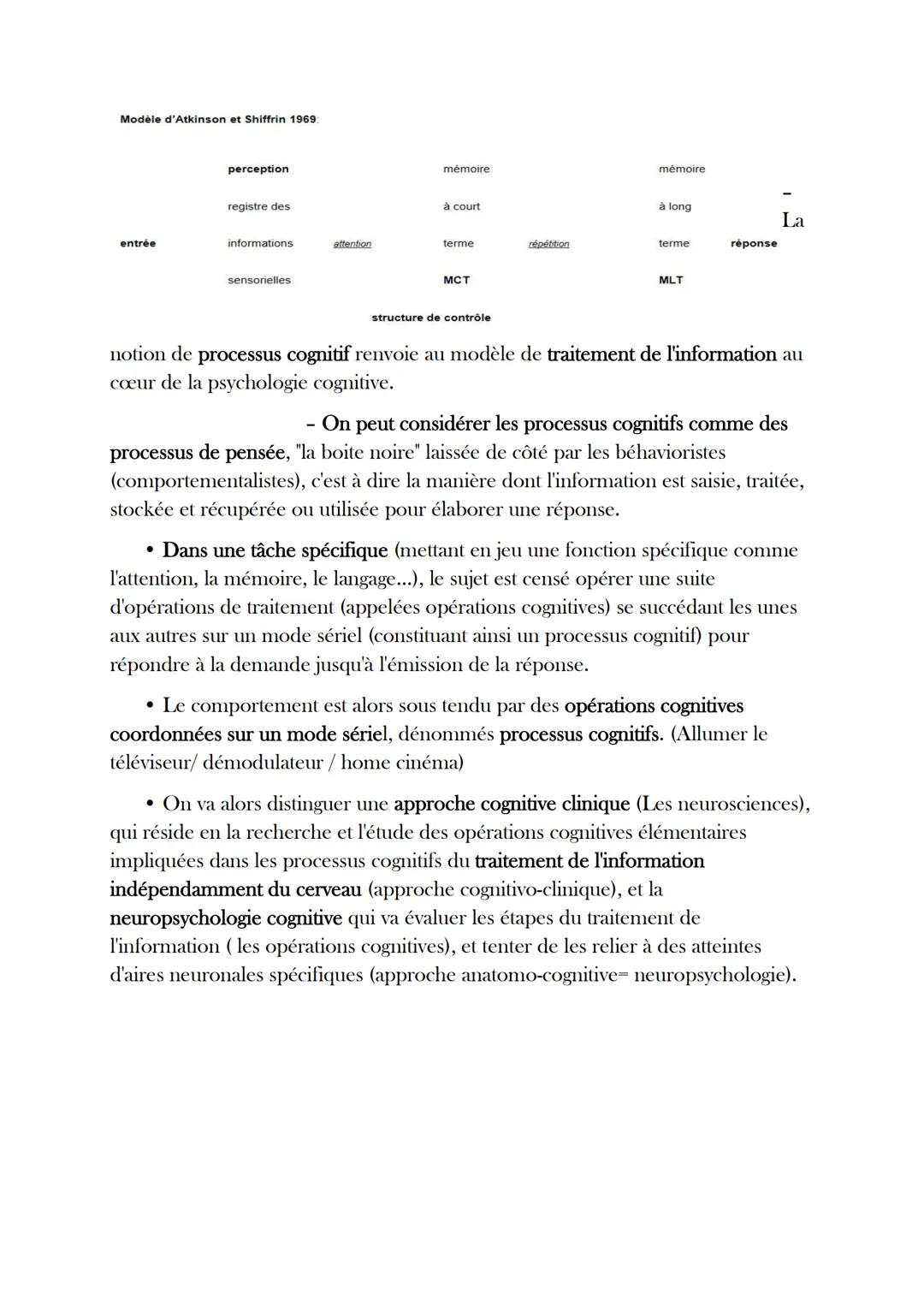 Les bases de la psychologie cognitives
I/la psychologie cognitive
La psychologie cognitive est une branche de la psycho (clinique, sociale,