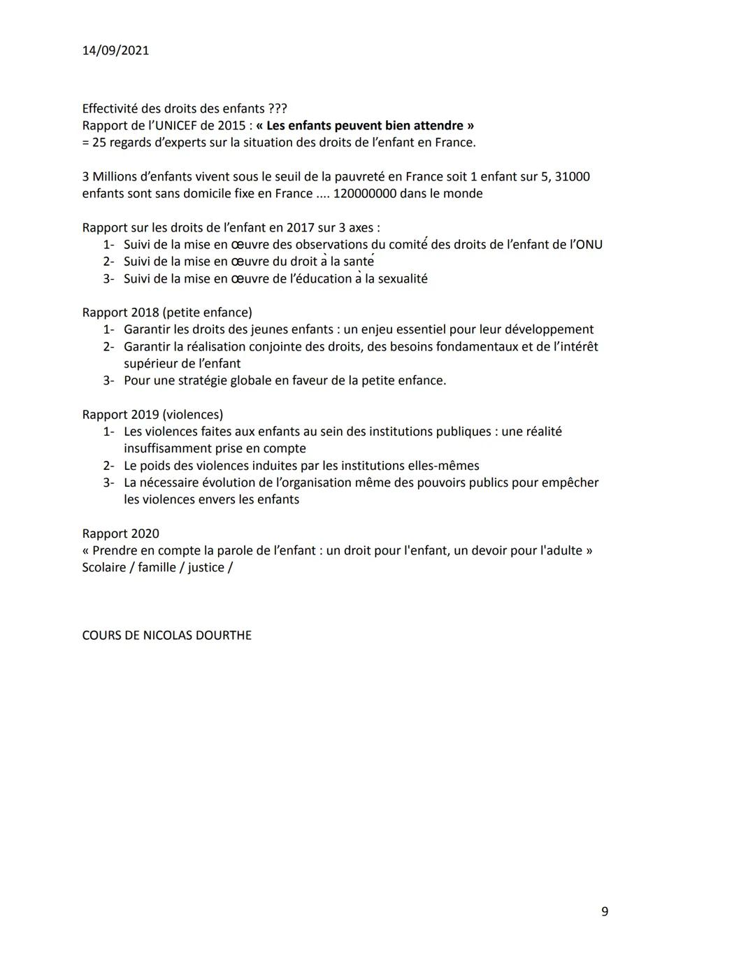 14/09/2021
1. Historique
Les droits de l'Enfant et protection de l'Enfance
La reconnaissance des droits pour les enfants s'est construite tr
