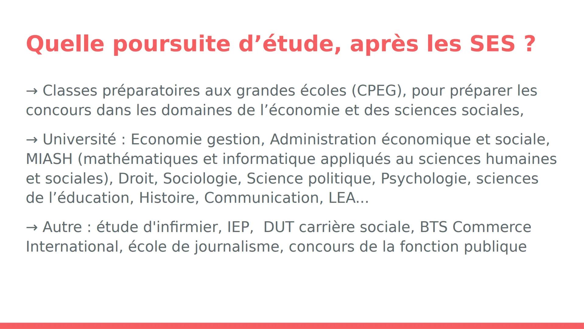 À quoi
servent les
SES ?
Présentation des SES et
de leurs débouchées Les Sciences Économiques et Sociales
→ Une même démarche scientifique
→