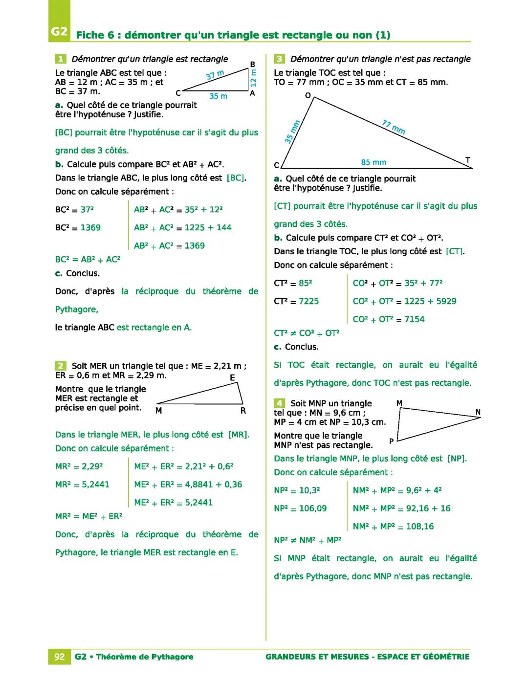 Réponse cahier iparcour 4 ème,p.92