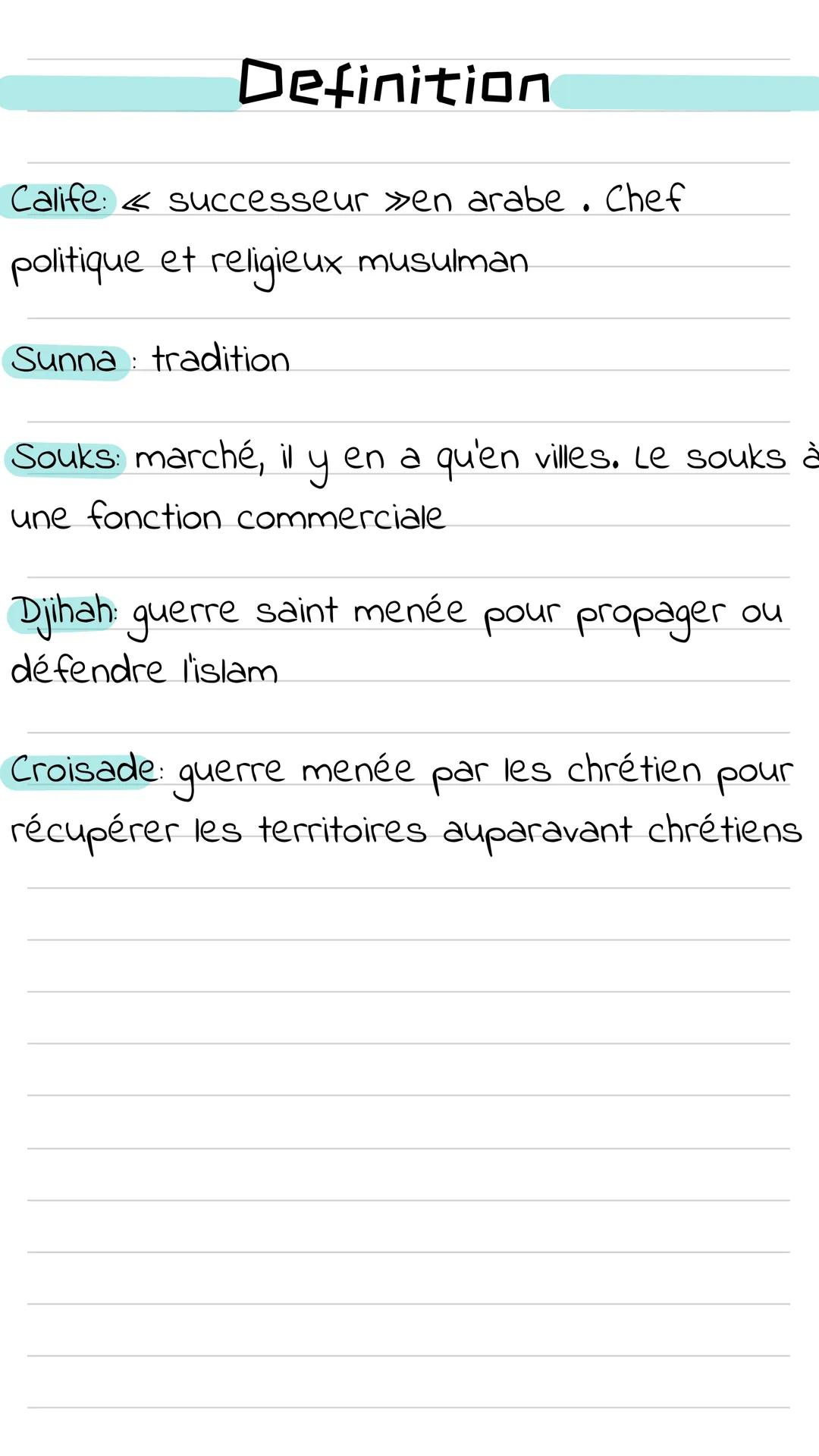 Histoire
De la naissance de l'islam à la prise de Bagdad pars les
mongols : pourvoir, société, culture
Mahomet est le prophète d'Allah. Il a