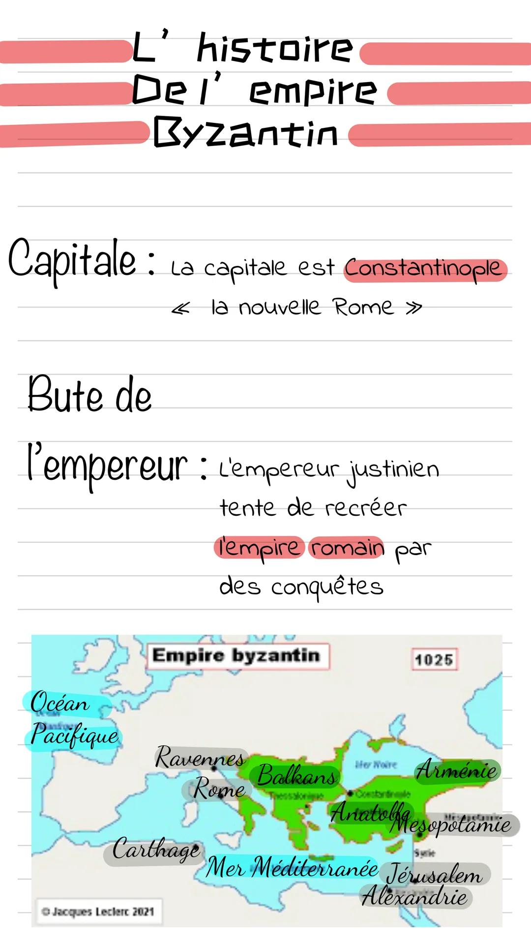 L'histoire
Del' empire
Byzantin
Capitale: La capitale est Constantinople
<< la nouvelle Rome >
Bute de
l'empereur: L'empereur justinien
ten
