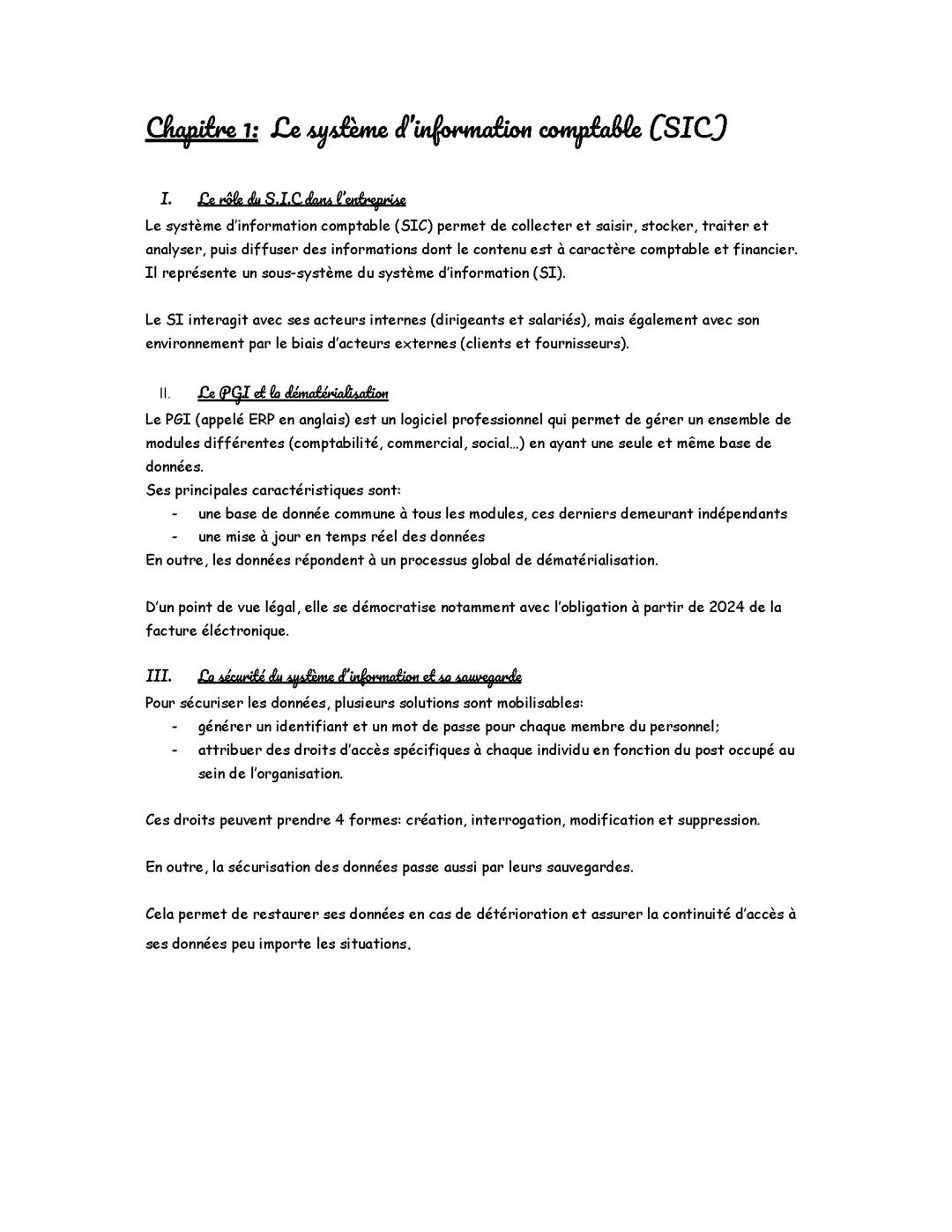 Chapitre 1: Le système d’information comptable