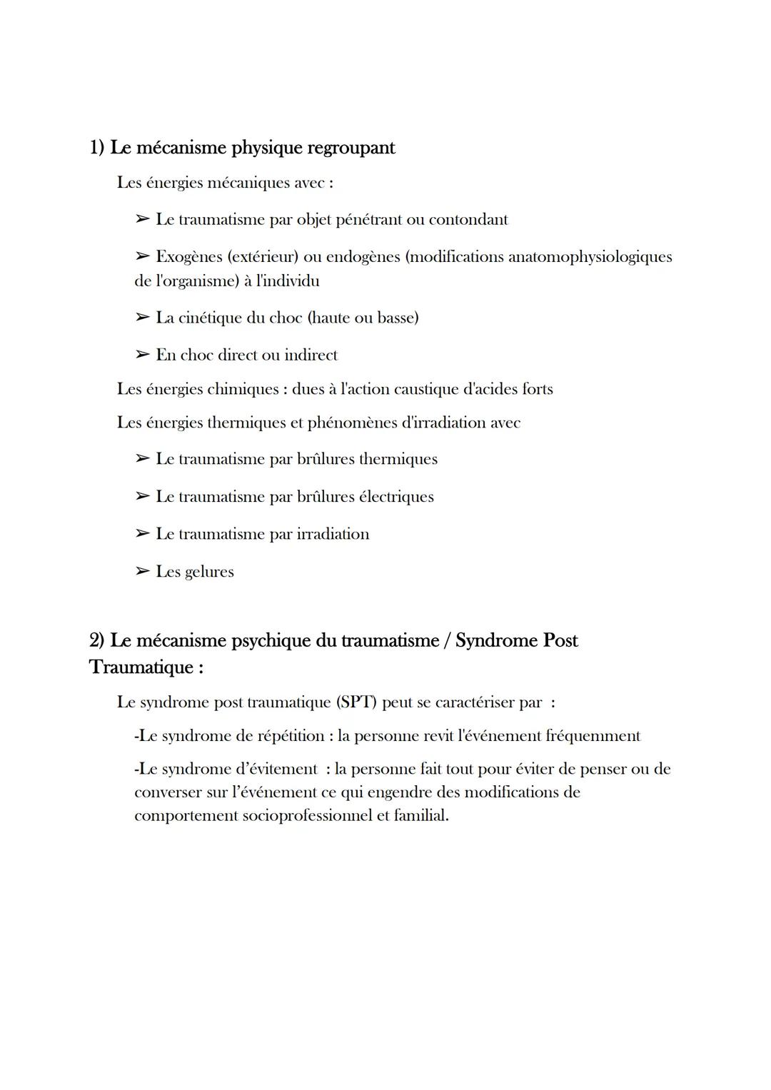 Analyse d'un traumatisme
1.Généralités sur la notion de processus et de traumatisme
Le mot «< processus » vient du latin « PRO » = pour et «