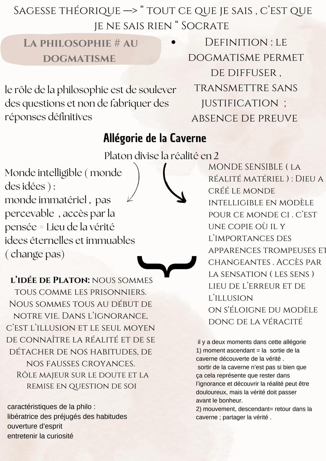 Philosophie
HLP
FICHE 1
I) QU'EST CE QUE LA PHILOSOPHIE
La philosophie est une science humaine = une discipline cherchant
la vérité. Elle ap