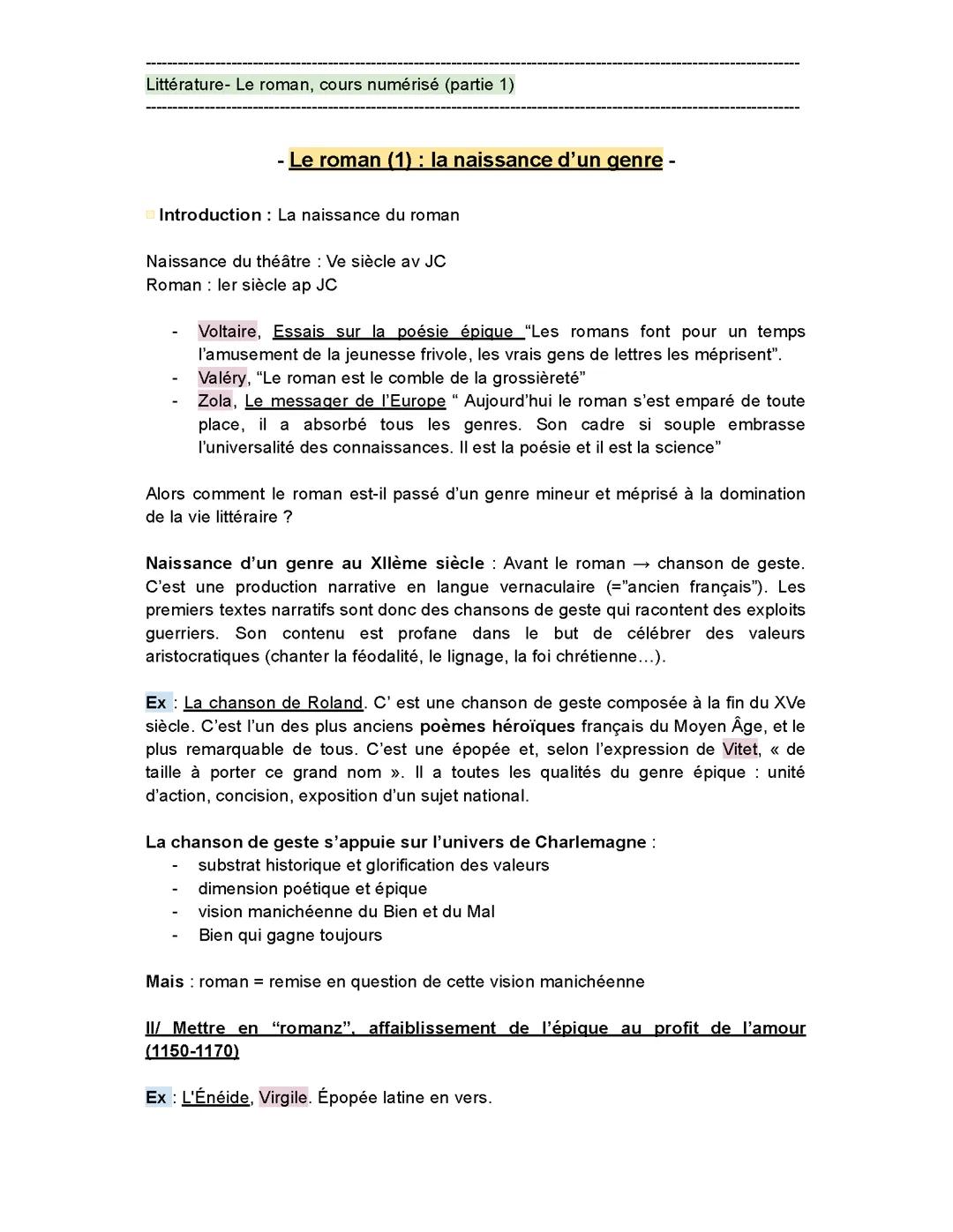 Littérature - Le roman (1/4) 📖💌