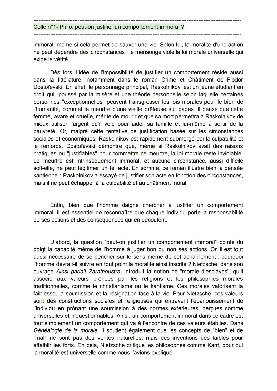 Colle n°1- Philo, peut-on justifier un comportement immoral ?
- Colle 1 (philo) : La morale -
Sujet Peut-on justifier un comportement immora