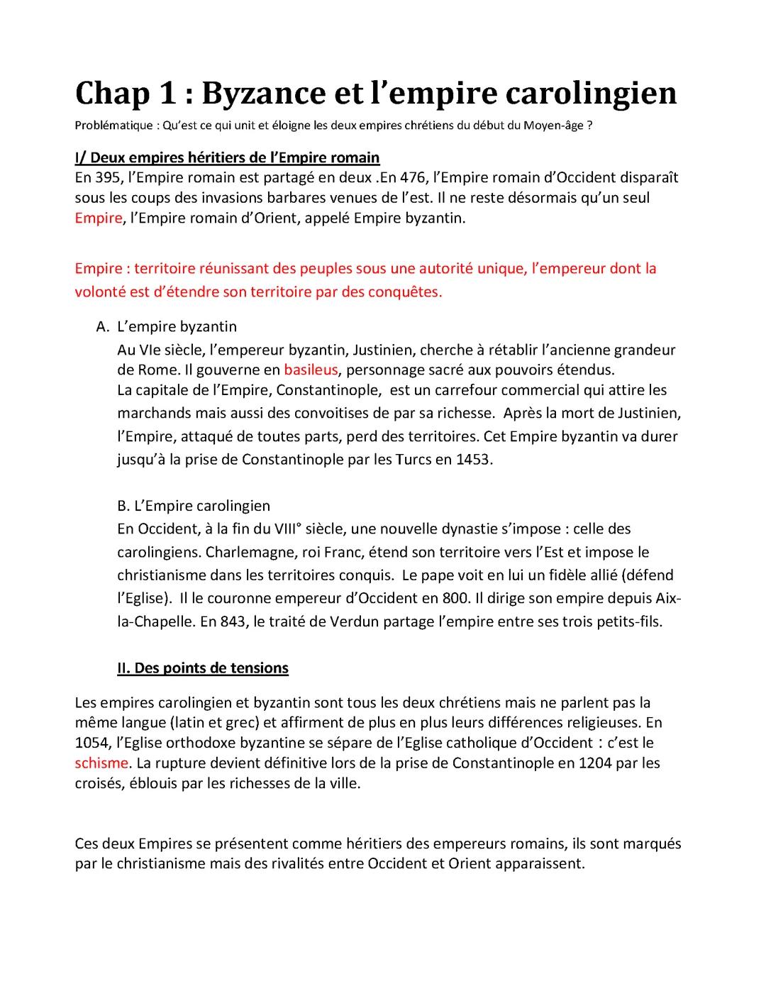 Empire carolingien et byzantin