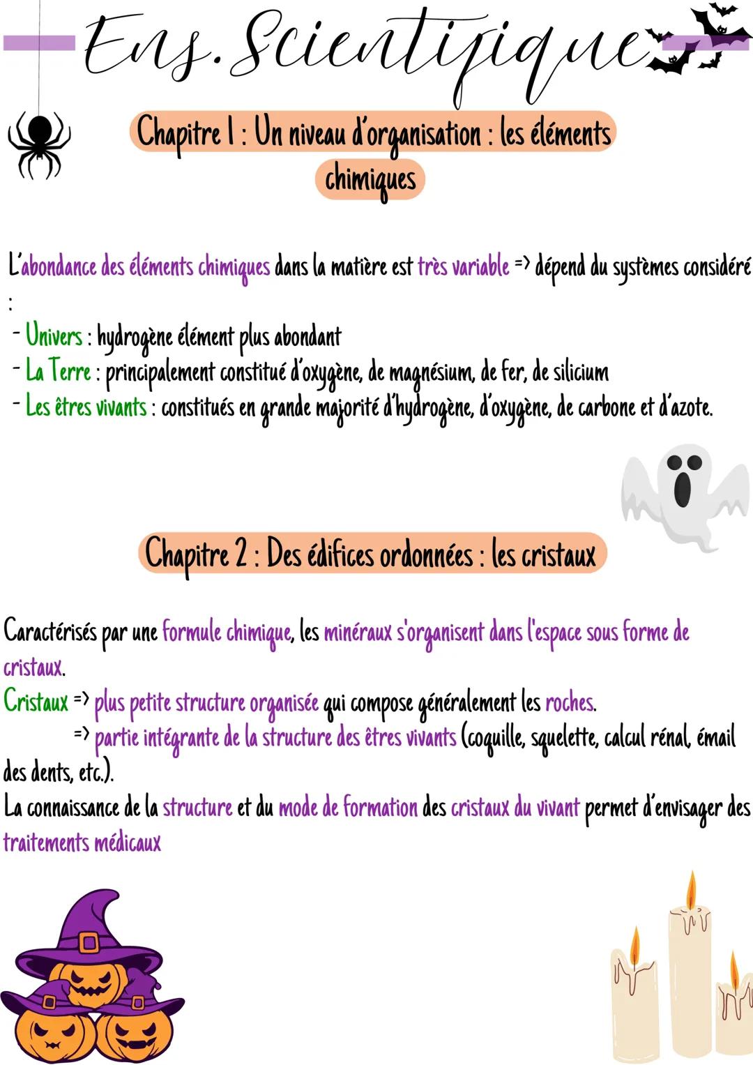 :
Ens. Scientifique
Chapitre 1: Un niveau d'organisation : les éléments
chimiques
L'abondance des éléments chimiques dans la matière est trè