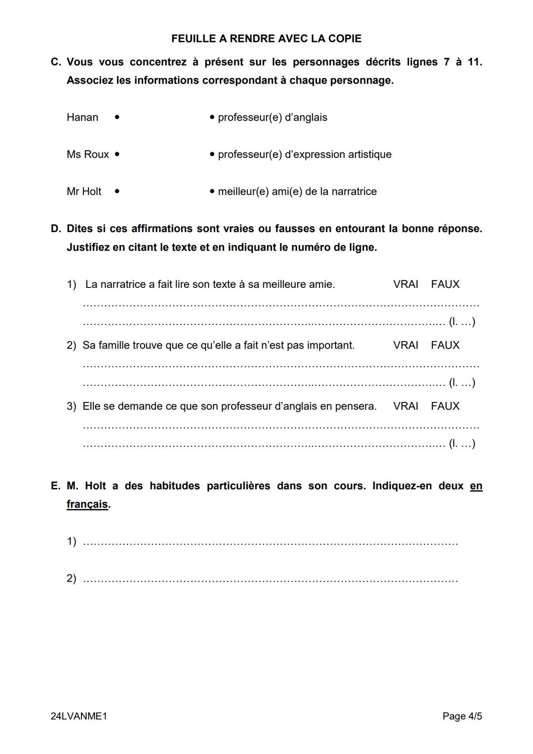 DIPLÔME NATIONAL DU BREVET
SESSION 2024
Épreuve de langue vivante étrangère :
ANGLAIS
TOUTES SÉRIES
Mardi 2 juillet 2024
Durée: 1 heure 30
L