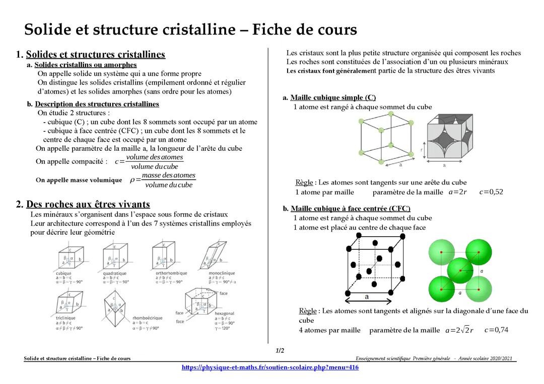 Solide et structure cristalline