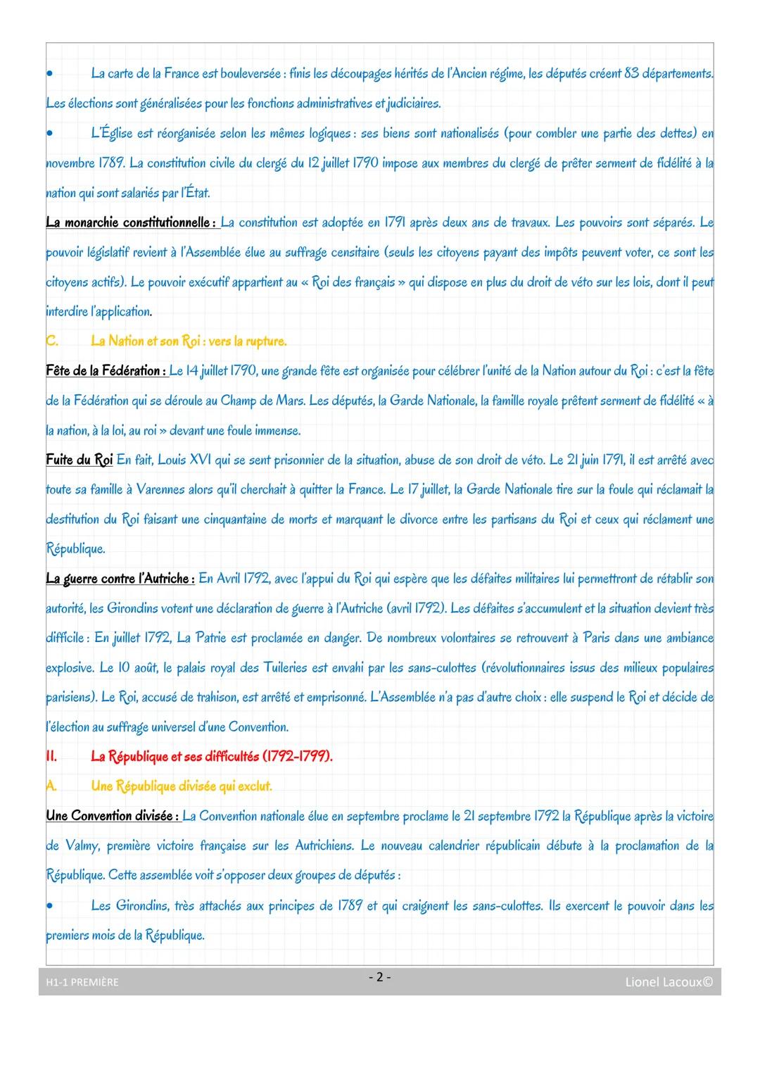 LA REVOLUTION FRANCAISE ET L'EMPIRE, UNE CONCEPTION NOUVELLE DE LA NATION
Introduction: La fin du XVIIIe siècle est marquée en France par de