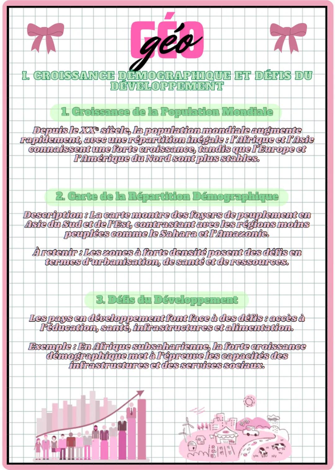 + 2ÈME +
CHAPITRE # géo
I. CROISSANCE DEMOGRAPHIQUE ET DÉFIS DU
DEVELOPPEMENT
1. Croissance de la Population Mondiale
Depuis le XXe siècl