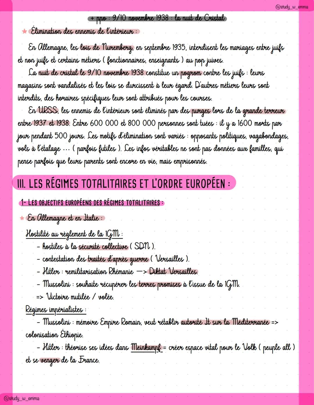 @study_w_emma
des régimes totalitaires de l'entre deux guerres
INTRO:
pb: Comment caractériser les régimes totalitaires de l'entre-deux-guer