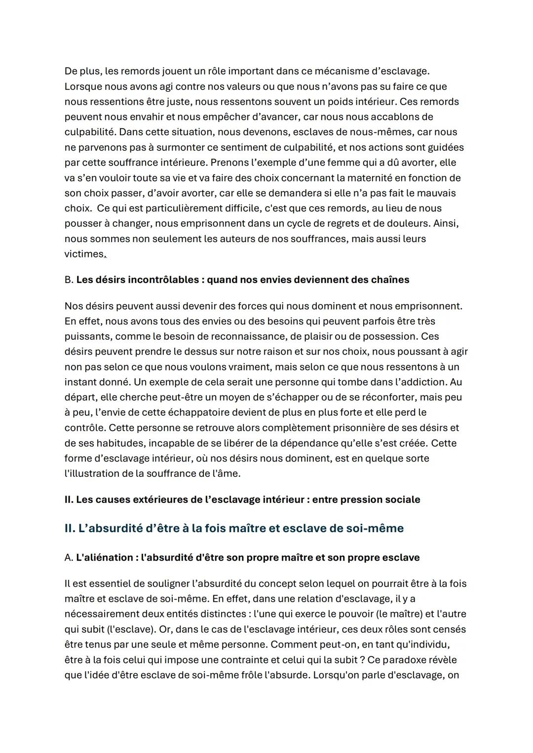 Peut-on véritablement être esclave de soi-même ?
La question de savoir si l'on peut être esclave de soi-même paraît au départ un peu
étrang