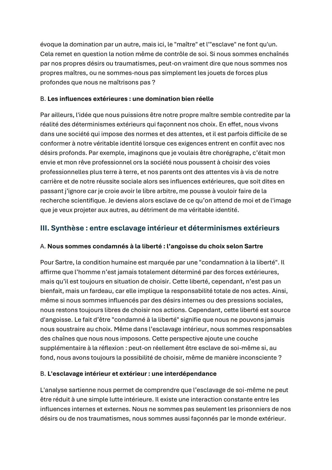 Peut-on véritablement être esclave de soi-même ?
La question de savoir si l'on peut être esclave de soi-même paraît au départ un peu
étrang
