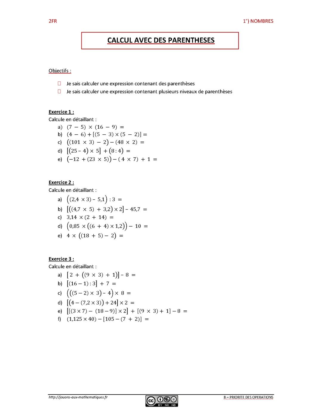 Mathématiques évaluation