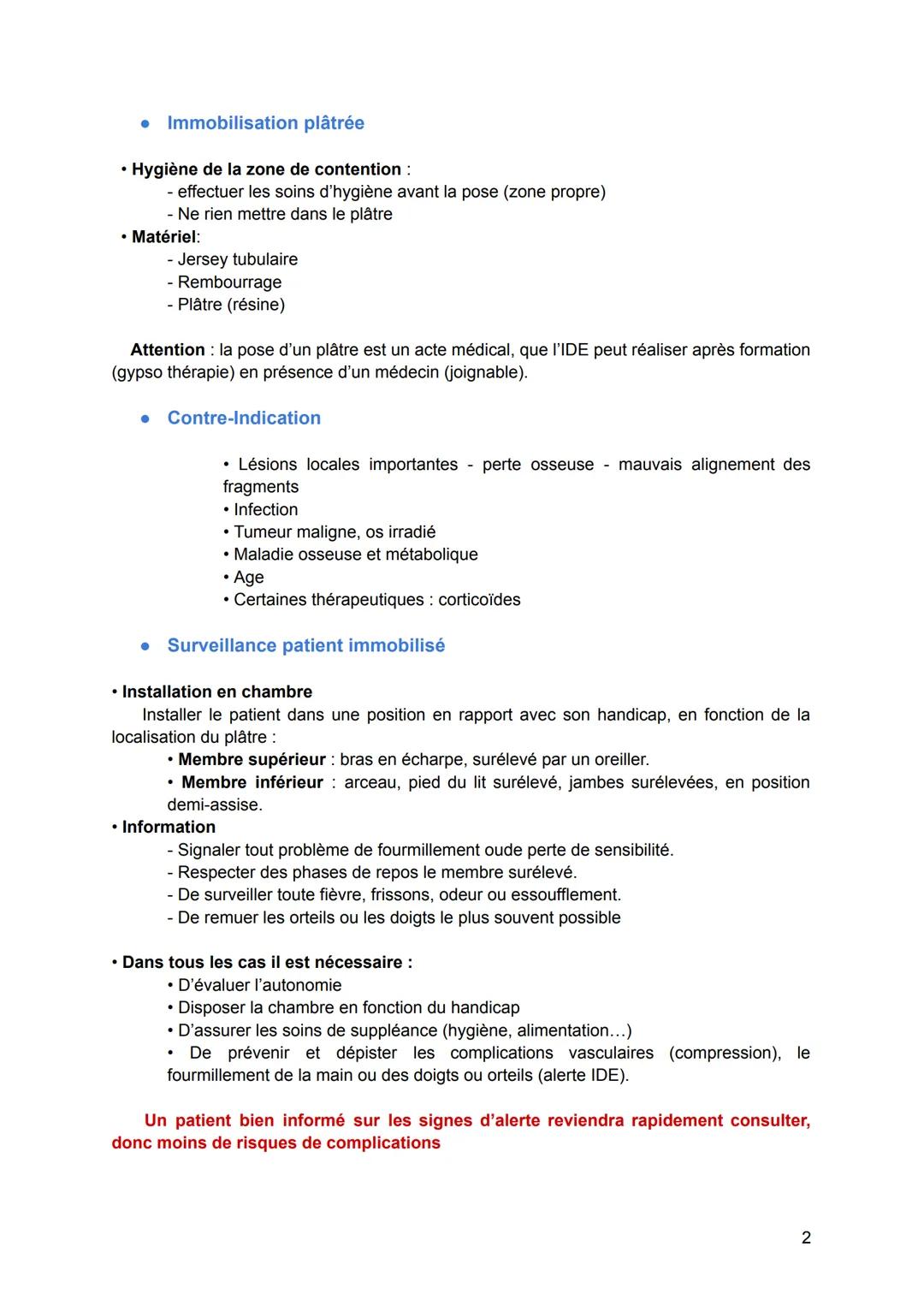 # Processus traumatiques de l'appareil locomoteur :
Traitement - Immobilisation
* Prise en charge initiale
* Contrôler la douleur